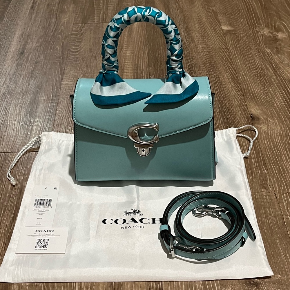 Coach Sammy Top Handle Bag 21, Faded Blue - Picture 13 of 16
